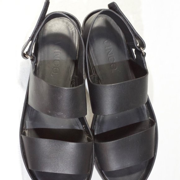 Black Marett Leather Platform Sandal, Black - Picture 6 of 8
